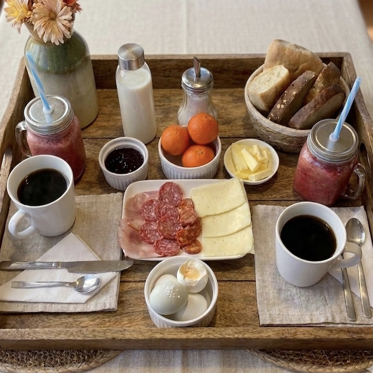 Desayuno servido en la suite