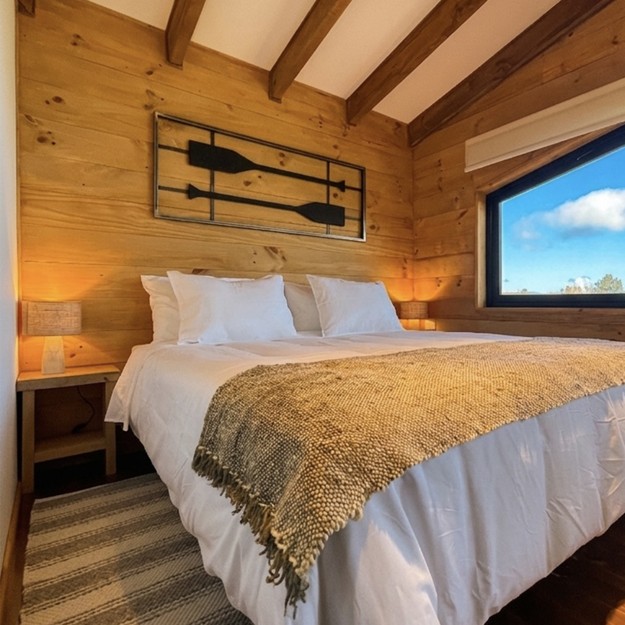 Dormitorio principal de la suite con cama amplia